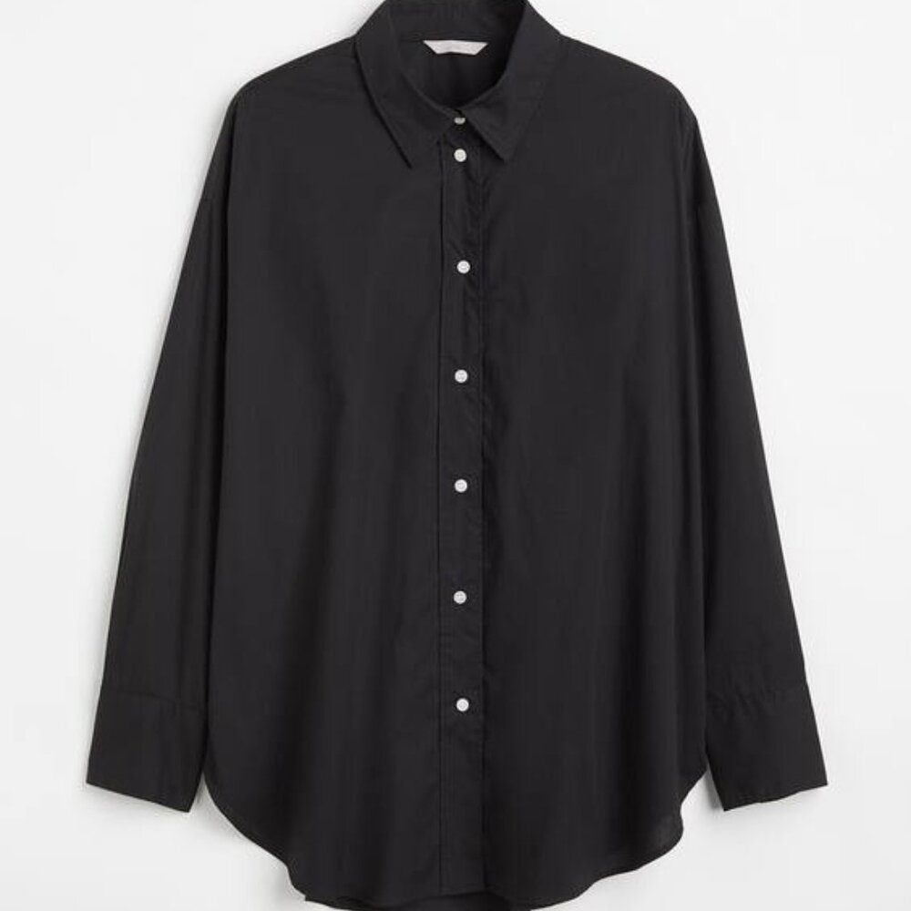 4X H&M Black oxford with white buttons